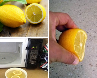 du citron dans la main et dans le micro-ondes
